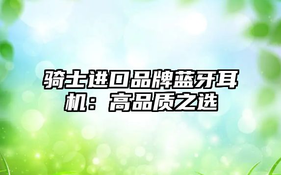 騎士進(jìn)口品牌藍(lán)牙耳機(jī)：高品質(zhì)之選