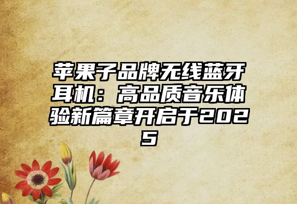 蘋果子品牌無線藍牙耳機：高品質(zhì)音樂體驗新篇章開啟于2025