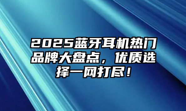 2025藍牙耳機熱門品牌大盤點,優(yōu)質(zhì)選擇一網(wǎng)打盡!