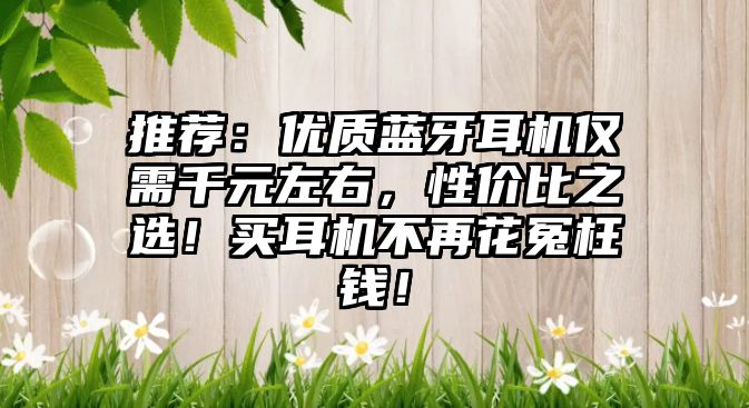 推薦：優(yōu)質(zhì)藍牙耳機僅需千元左右，性價比之選！買耳機不再花冤枉錢！