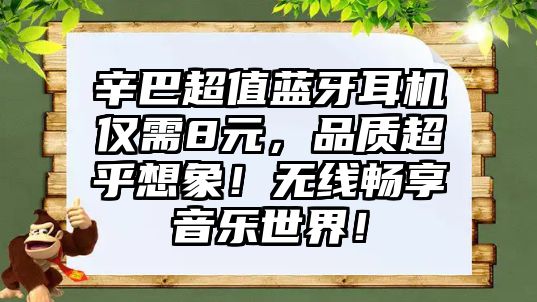 辛巴超值藍牙耳機僅需8元，品質(zhì)超乎想象！無線暢享音樂世界！
