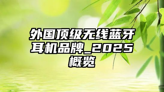 外國(guó)頂級(jí)無(wú)線藍(lán)牙耳機(jī)品牌_2025概覽