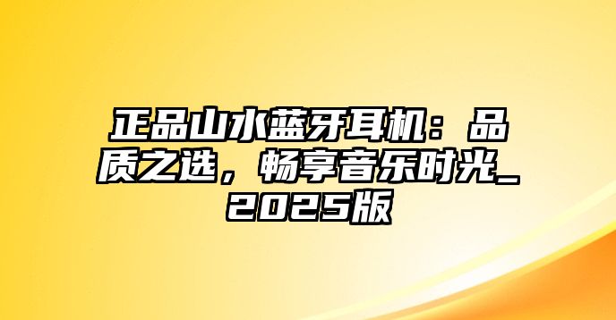 正品山水藍(lán)牙耳機(jī)：品質(zhì)之選，暢享音樂時光_2025版