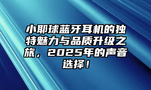小耶球藍(lán)牙耳機(jī)的獨(dú)特魅力與品質(zhì)升級(jí)之旅，2025年的聲音選擇！